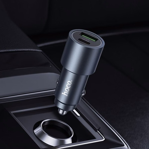 Autolaturi Hoco USB A + USB C PD QC3.0 48W Z60 musta