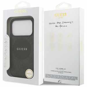 Guess 4G Circle Classic Logo MagSafe Suojakuori iPhone 17 Prolle - musta