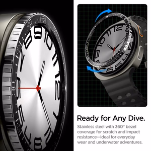 Spigen Bezel Tune Diver Samsung Galaxy Watch 8 (44 mm) musta