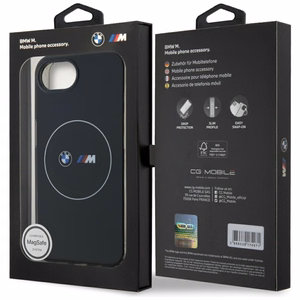 BMW IML Metal White Circle MagSafe iPhone 16e Suojakuori - Musta