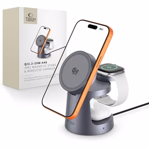 Tech-Protect QI2.2-25W-A48 3in1 Magneettinen Langaton Laturi - Laivastonsininen