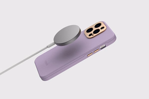 Moshi Napa suojakuori iPhone 14 Plus -laitteelle, MagSafe-yhteensopiva, vegaaninahkainen, Lavender Purple -värinen