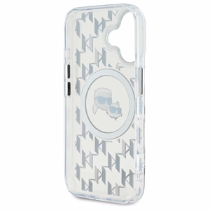 Karl Lagerfeld IML Monogram Karl ja Choupette Head MagSafe iPhone 16 Suojakuori - Kirkas
