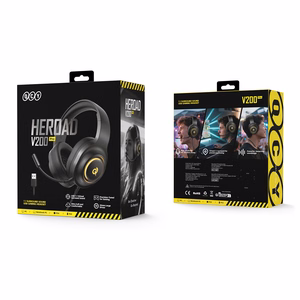 QCY V200 Pro Langalliset Gaming-Kuulokkeet 7.1 Äänellä ja Irrotettavalla Mikrofonilla - Musta