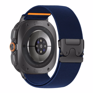 Tech-Protect Nylon Clasp -ranneke mallille Samsung Galaxy Watch Ultra 47 mm – tummansininen