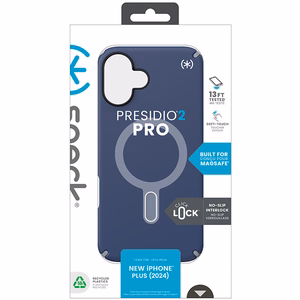 Speck Presidio2 Pro -suojakuori MagSafe- ja ClickLock-tuella iPhone 16 Plus:lle, Coastal Blue/Dust Grey
