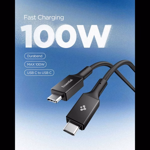 Spigen Essential EB10015CC USB-C / USB-C 100W 150cm Kaapeli - Musta