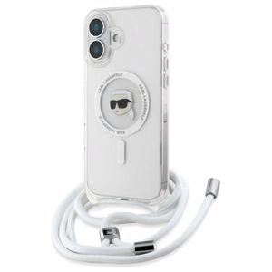 Karl Lagerfeld Crossbody IML Karl Head Magsafe Case for iPhone 16 - Clear