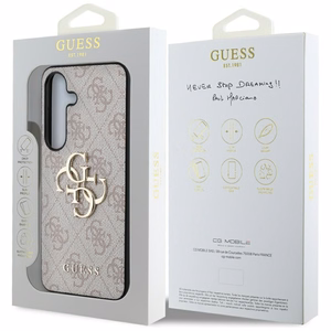 Guess Suojakuori Samsung S25 Plus:lle GUHCS25M4GMGPI (4G PU Big Logo) vaaleanpunainen