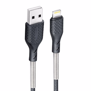 Kaapeli USB A - Lightning Forcell F-Energy 2,4A 12W Carbon 1 m CB-01A musta