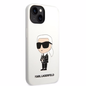 Karl Lagerfeld KLHCP14MSNIKBCH iPhone 14 Plus 6.7" kovakuori valkoinen/valkoinen Silicone Ikonik