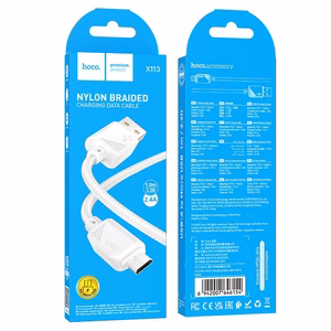 Hoco USB-A - Micro USB -kaapeli 2,4A 1 m X113 valkoinen