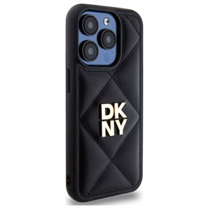 DKNY Quilted Stack Logo Suojakuori iPhone 15 Pro:lle - musta