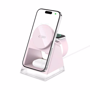 Tech-Protect QI15W-A43 3in1 MagSafe induktiivinen laturi - vaaleanpunainen