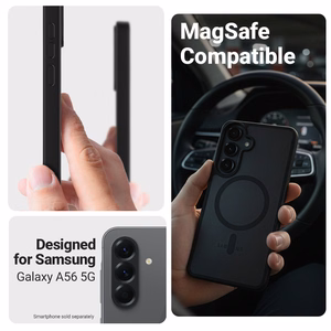 Crong Hybrid Matte Magnetic MagSafe -suojakuori Samsung Galaxy A56:lle, musta