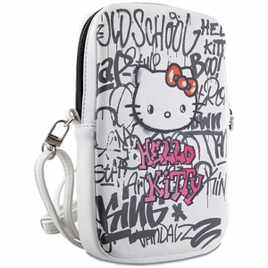 Hello Kitty laukku, valkoinen Graffiti Kitty Head