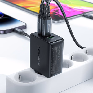 Acefast fast charger GaN (2xUSB-C / USB-A) PPS / PD / QC4+ 65W black (A41)