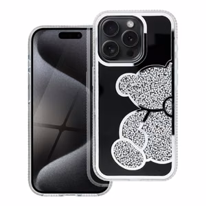 Teddy Bear Suojakuori iPhone 16:lle hopeinen