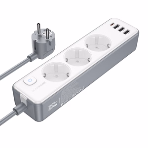 Borofone Power strip BAC9 - 3 outlets 240V + 3xUSB + Type C - PD 20W 2 metres black