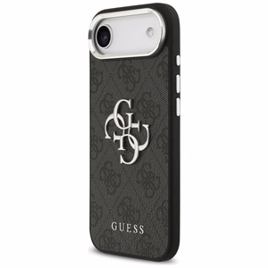 GUESS suojakuori iPhone 17 Air GUHCP17MP4G4SMCK (4G PU-nahkakuori isolla 4G- ja Classic-logolla sekä hopeisella metallikameran kehyksellä) musta