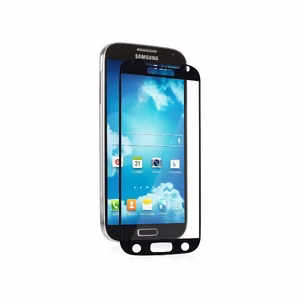 Moshi iVisor XT uudelleenkäytettävä koko näytön suojakalvo Samsung Galaxy S4 -laitteelle, mustalla kehyksellä