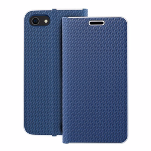 Flip-suojakuori iPhone 7 / 8 / SE 2020 / SE 2022:lle Luna Book Carbon sininen