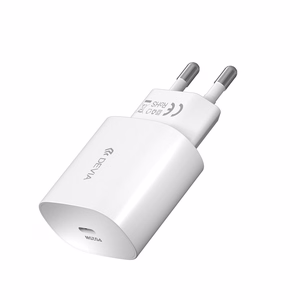 Devia seinälaturi Smart PD 25W 1x USB-C valkoinen + kaapeli USB-C - USB-C