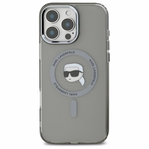Karl Lagerfeld Suojakuori iPhone 16 Pro 6.3 KLHMP16LHLSKIK Musta Kova IML Metal Karl Head MagSafe