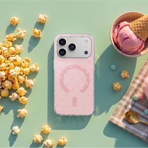 Bubble Dots Mag suojakuori iPhone 17 Pro 6,3" / 18 Pro 6,3":lle, vaaleanpunainen