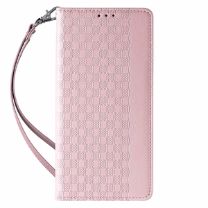 Magneetti hihna Kotelo Kotelo iPhone 14 Pro Flip lompakko Mini Lanyard Stand vaaleanpunainen