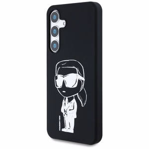 Karl Lagerfeld HC Magneettinen Silikoninen Graffiti Ikonik Suojakuori Samsung Galaxy S25 Musta