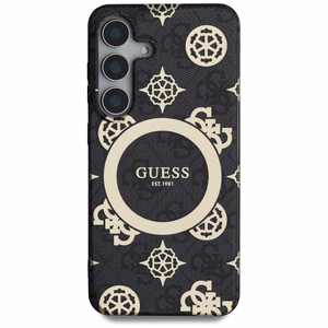 Guess HC Magneettinen IML Peony on 4G Background Suojakuori Samsung Galaxy S25:lle musta