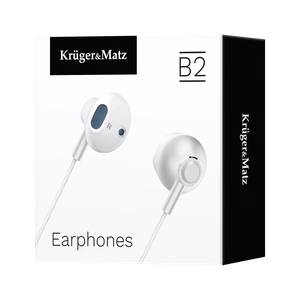 Kruger&Matz B2 nappikuulokkeet mikrofonilla, valkoiset
