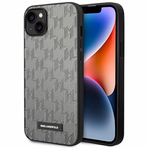 Karl Lagerfeld KLHCP14MSAKLHPG iPhone 14 Plus 6.7 "kovakotelo harmaa / harmaa Saffiano Mono Metal Logo metallia