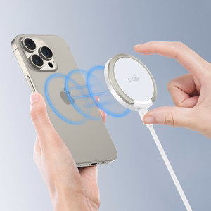 Tech-Protect QI15W-A33 Inductive Charger with MagSafe and Stand with USB-A / USB-C Cable - White