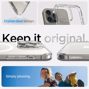 Spigen Ultra Hybrid Mag -kotelo MagSafella iPhone 14 Pro:lle - Kirkas/valkoinen