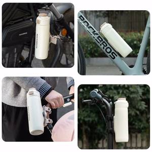Rockbros S550H-1 700 ml termospullo magneettisella pidikkeellä ja kiinnityshihnalla - beige