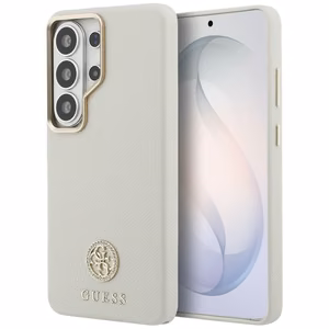 Guess Suojakuori Rhinestone Round Logo MagSafe Samsung Galaxy S26 Ultra:lle beige