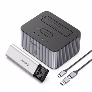 Orico IT28E-C 2-Disk Docking Station with M.2 NVME 2.5"/3.5 HDD/2.5" SSD Clone Function - Gray