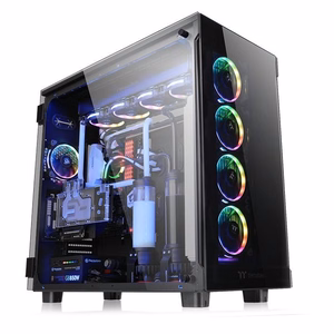 Thermaltake View 91 TG RGB -tietokonekotelo, Ultra Tower, musta