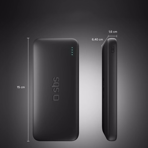 SBS Infinity Power Bank 10000mAh 10W LiFePo₄ USB-A USB-C - musta