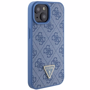 Guess GUHCP15SP4TDSCPB iPhone 15 6,1 sininen/sininen kovakuori Crossbody 4G Metal Logo