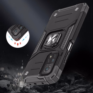 Wozinsky Ring Armor Tough Hybrid Case Cover + Magneettinen Mount Mi Poco M4 Pro 5G / Redmi Note 11 5G (Kiina) / Redmi Note 11T 5G / Redmi Note 11S 5G musta musta