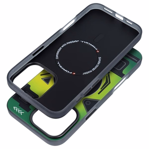 Suojakuori iPhone 16 PRO MAX:lle Forcell F-Protect Levels Dual Layer 4D MagSafe-yhteensopiva Military Drop-Test cyber green
