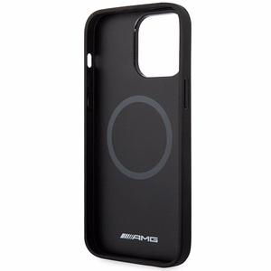 AMG AMHMP14XOSDBK iPhone 14 Pro Max 6.7 musta/musta kovakuori nahkainen Curved Lines MagSafe