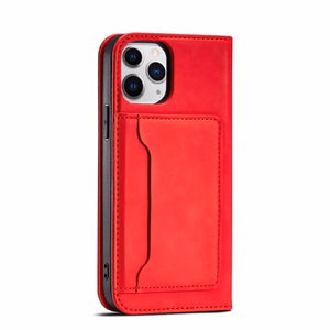 Magneettikorttikotelo iPhone 12 Pro Kotelo kortti lompakko kortinhaltija Punainen