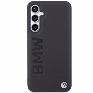 BMW Leather Hot Stamp Suojakuori Samsung Galaxy S23 FE:lle - musta/musta