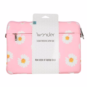 Wonder Sleeve kannettavan suojatasku 17 tuumaa vaaleanpunaiset päivänkakkarat