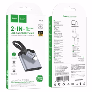Sovitin Hoco (LS39) USB-C - (USB-C; 3,5mm) musta