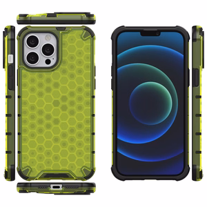 Honeycomb Asia panssari kansi TPU puskuri iPhone 13 Pro Max vihreä